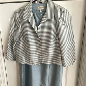 Ice Blue Silk Dress & Jacket